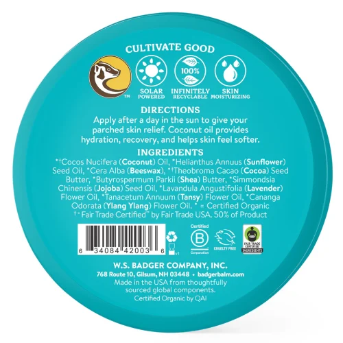 BADGER COCONUT AFTER SUN BALM 2 OZ TIN - Image 2