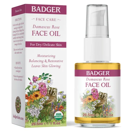 BADGER FACE OIL DAMASCUS ROSE - FOR DELICATE SKIN 1 OZ - Image 4