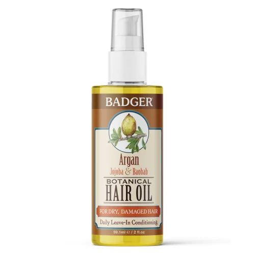 BADGER HAIR OIL ARGAN  - FOR DRY & DAMAGED HAIR 2 OZ