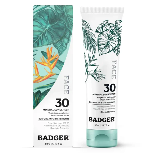 BADGER SPF 30 FACE MINERAL SUNSCREEN 1.7 OZ