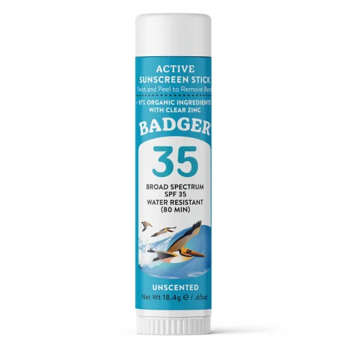 BADGER SPF 35 ACTIVE MINERAL SUNSCREEN FACE STICK .65OZ - Image 2