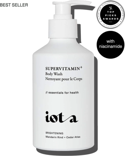 IOTA SUPERVITAMIN BODY WASH+ 10FL OZ, BRIGHTENING - MANDARIN RIND + CEDAR ATLAS