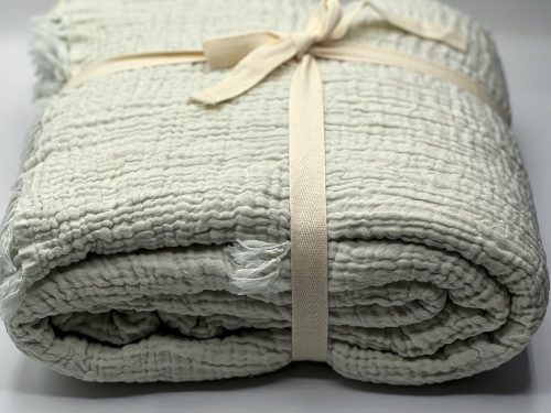 TH CRINKLED MUSLIN BLANKET MINT