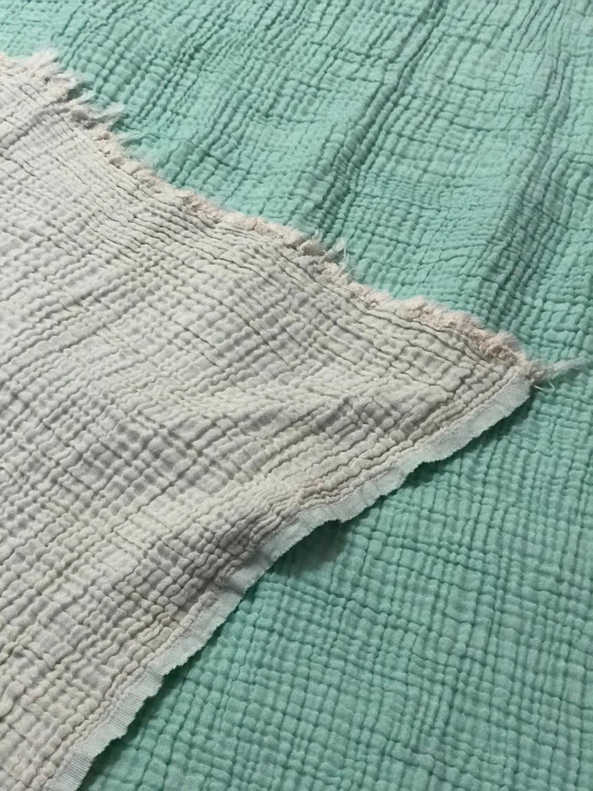 CRINKLED MUSLIN BLANKET MINT
