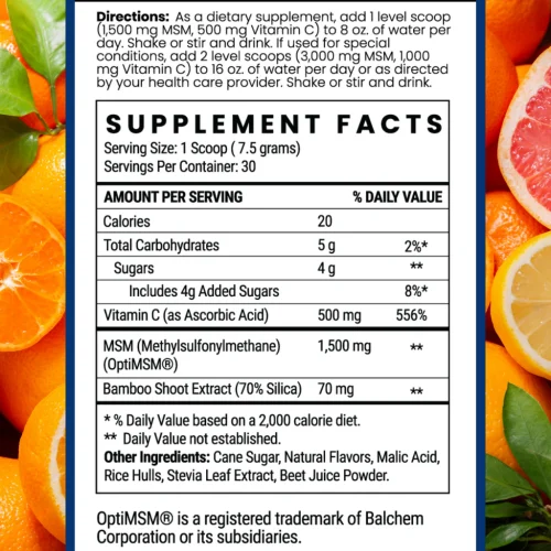 MSM + VITAMIN C | Body Benefits Powder 7.9 oz - Image 3
