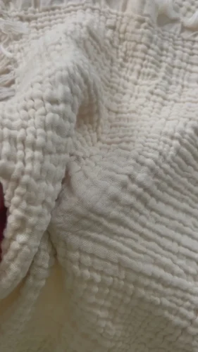 CRINKLED MUSLIN BLANKET MUSTARD - Image 2