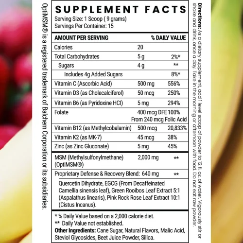 MSM + QUERCETIN | Respiratory Defense & Recovery Powder 4.76 oz - Image 3