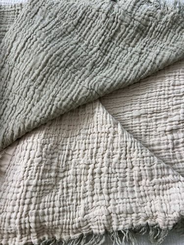 CRINKLED MUSLIN BLANKET TERRACOTTA - Image 4