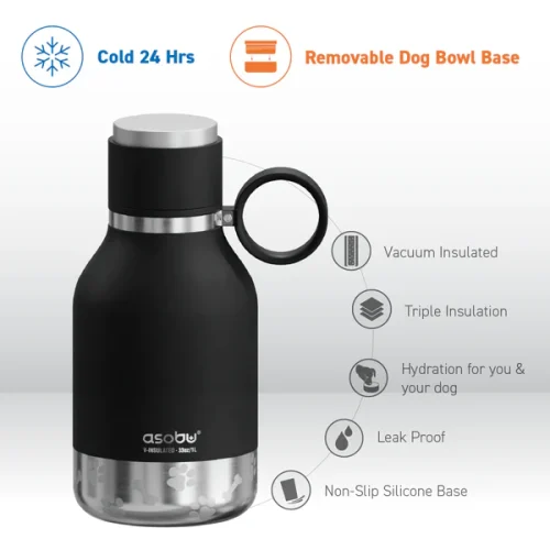 ASOBU DOG BOWL BOTTLE STAINLESS 33OZ - Image 3