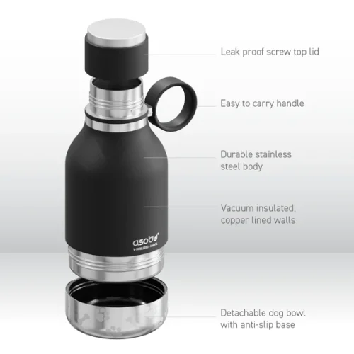ASOBU DOG BOWL BOTTLE STAINLESS 33OZ - Image 2