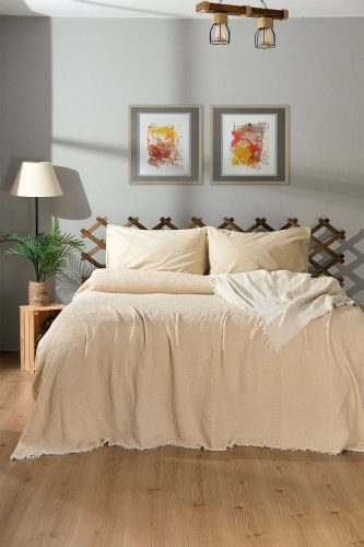 TH CRINKLED MUSLIN BLANKET MUSTARD