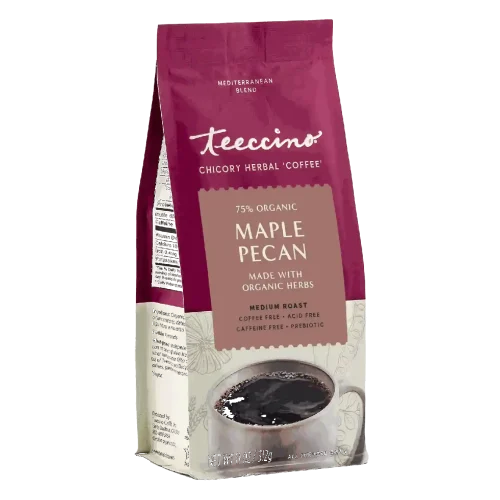 TEECCINO MAPLE PECAN CHICORY HERBAL COFFEE 11 OZ BAG