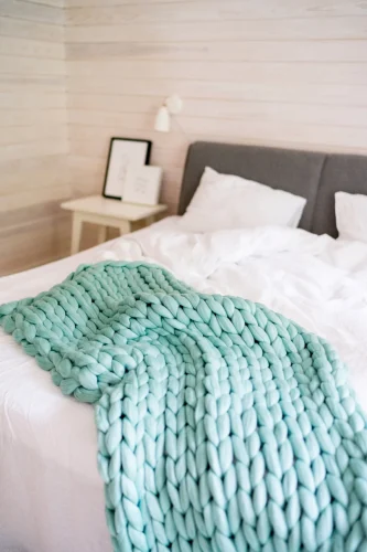 CHUNKY KNIT BLANKET MINT