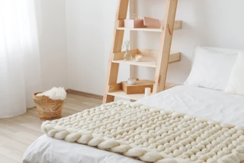 CHUNKY KNIT BLANKET BEIGE