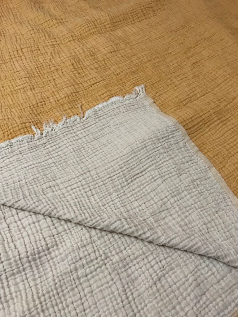 CRINKLED MUSLIN BLANKET MUSTARD