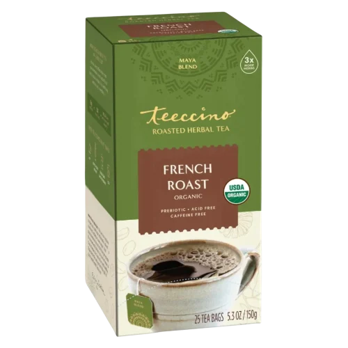 TEECCINO FRENCH ROAST ROASTED HERBAL TEA - 25 TEA BAGS