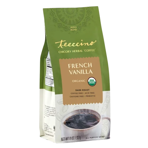 TEECCINO FRENCH VANILLA CHICORY HERBAL COFFEE 11 OZ BAG