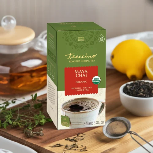 TEECCINO MAYA CHAI ROASTED HERBAL TEA - 25 TEA BAGS - Image 3