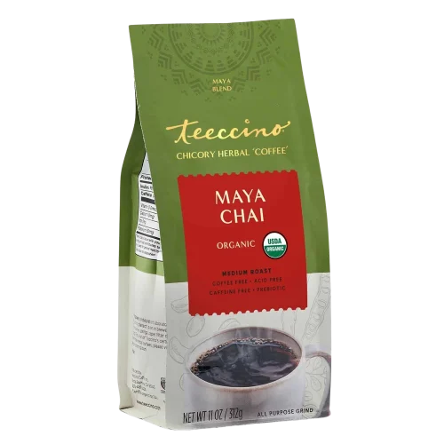 TEECCINO MAYA CHAI CHICORY HERBAL COFFEE 11 OZ BAG