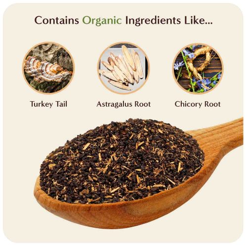 TEECCINO TURKEY TAIL ASTRAGALUS MUSHROOM HERBAL COFFEE 10 OZ BAG - Image 3
