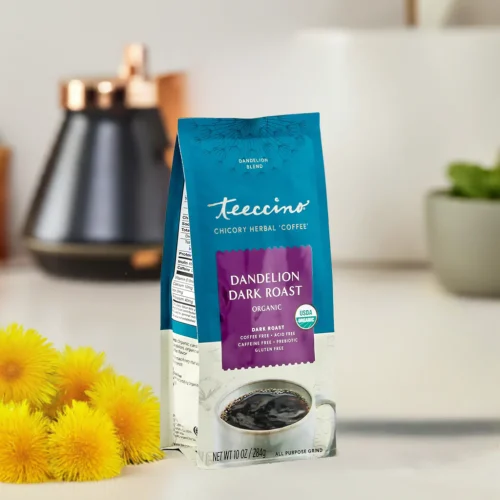 TEECCINO DANDELION DARK ROAST CHICORY HERBAL COFFEE 10 OZ BAG - Image 3
