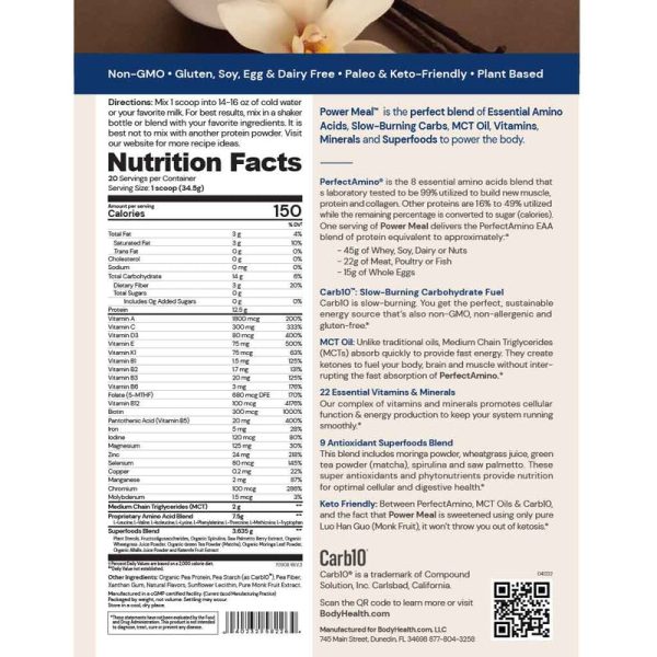 BH PERFECTAMINO POWER MEAL VANILLA - 29.3 OZ - Image 2