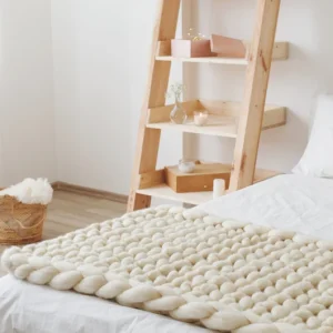 CHUNKY KNIT BLANKET BEIGE
